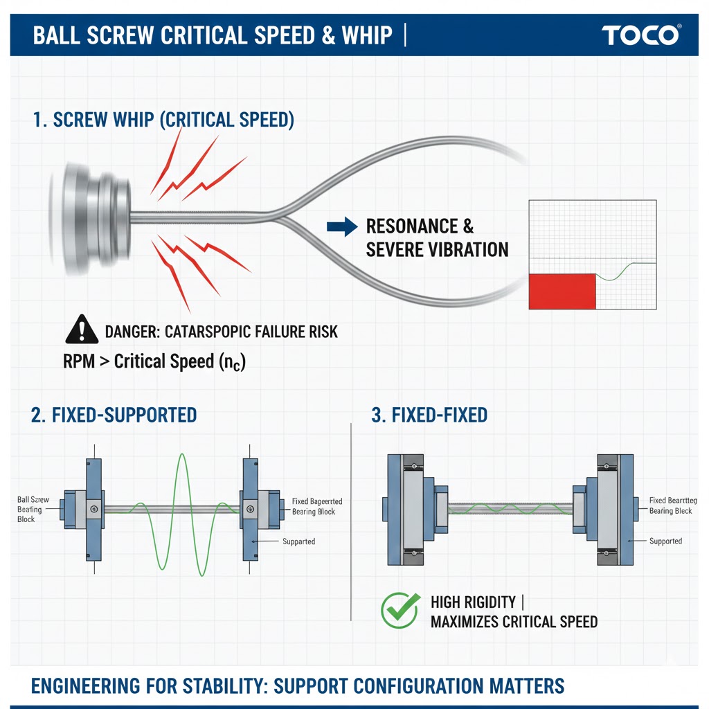 ball screw critical speed & whip